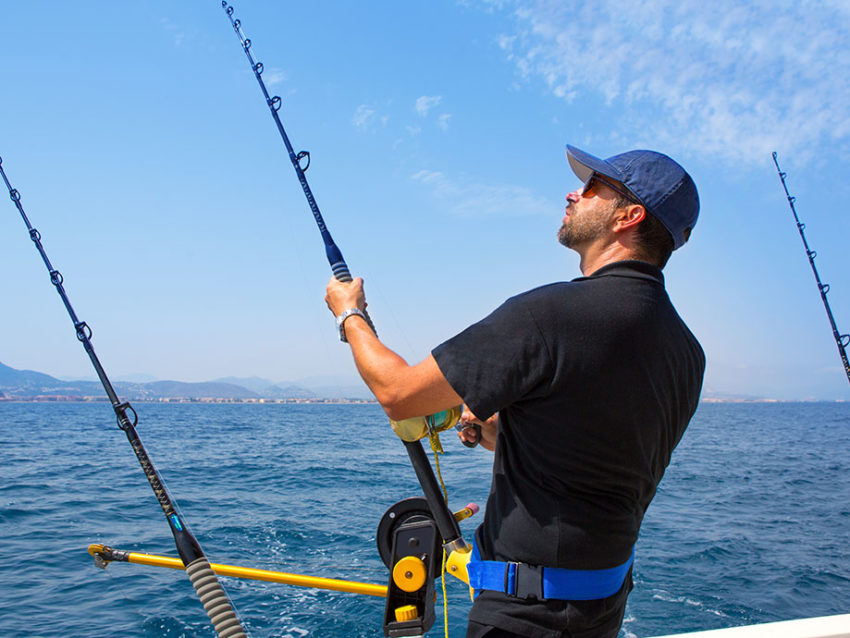 Fisherman in Trolling Boat