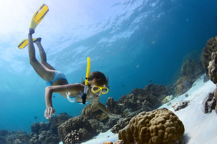 Young Lady Snorkeling