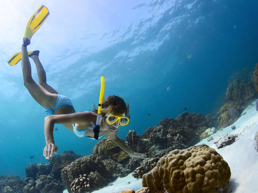 Young Lady Snorkeling