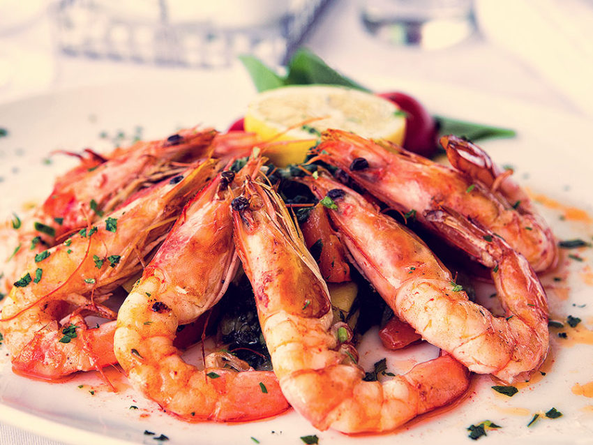 Fried Shrimps On A Plate